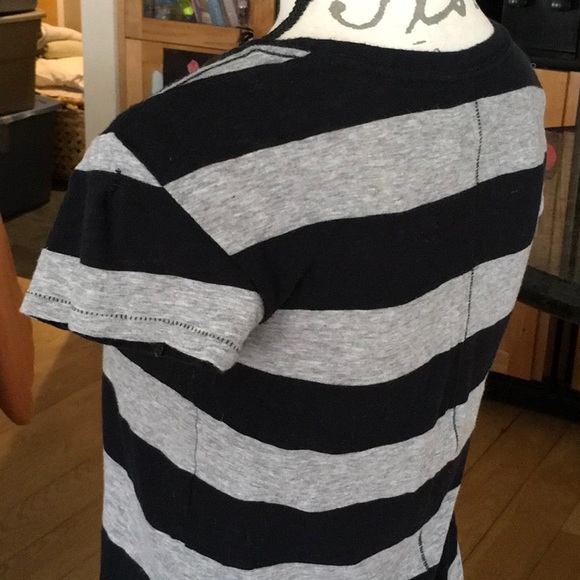 Rag & Bone grey & black striped cotton SS T-shirt. - Picture 8 of 8